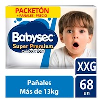 PAÑAL BABYSEC SUPER PREMIUM TALLA XXG X 68 UND